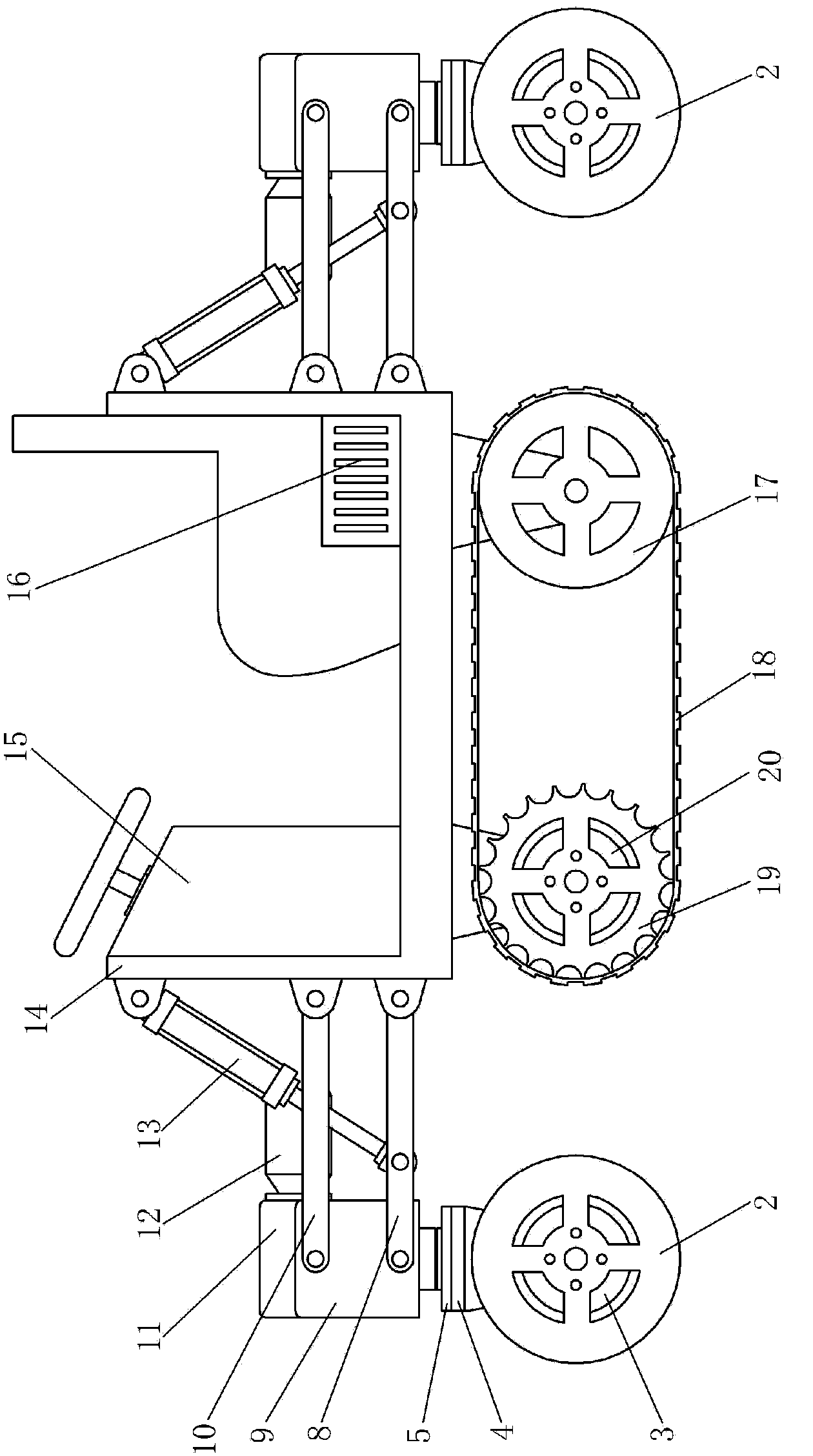 All-dimensional steering obstacle crossing vehicle based on hub motor