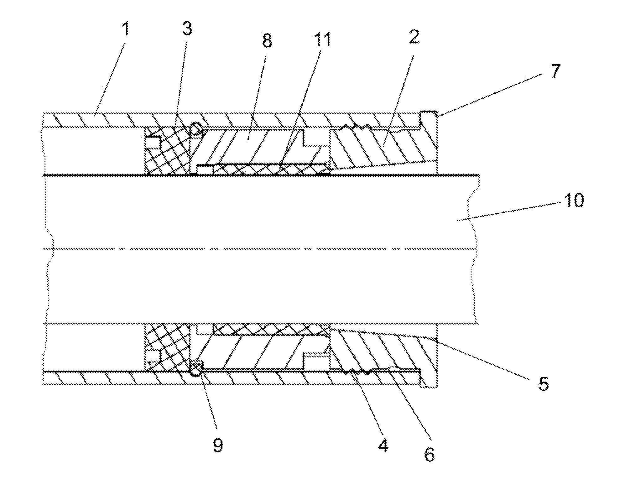 Press-fit connection for a rack housing