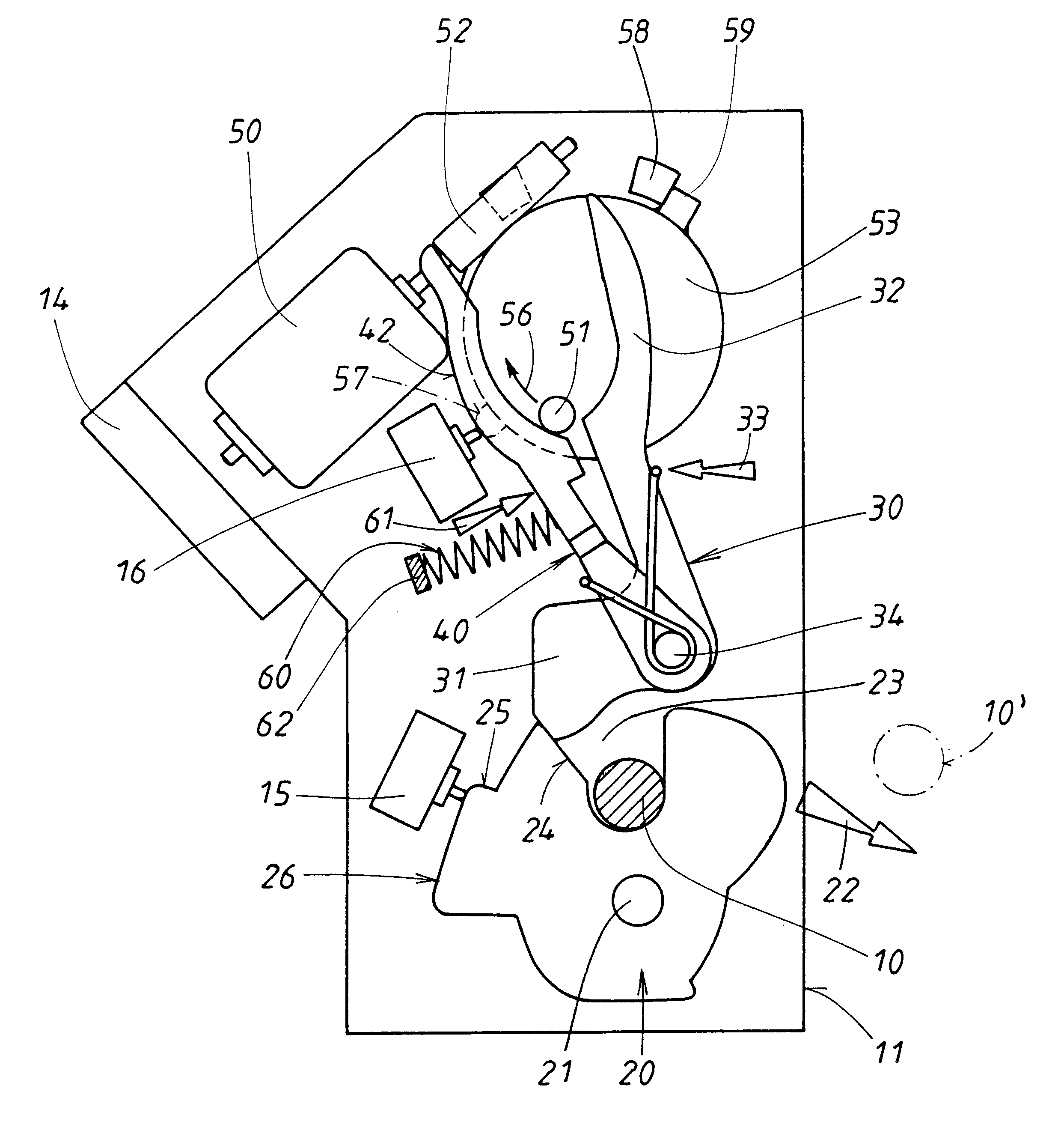 Rotating catch lock, specially for motor vehicles