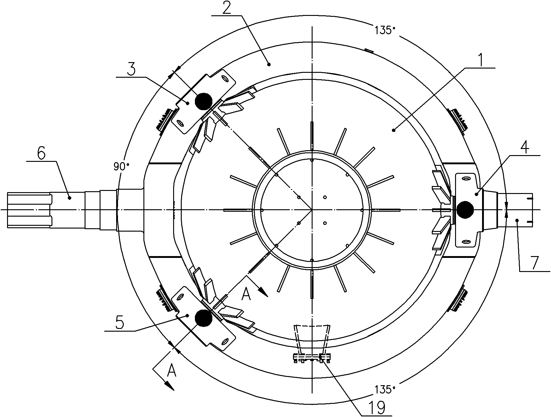 Connecting device for spherical hinge slider type converter backing ring and furnace shell