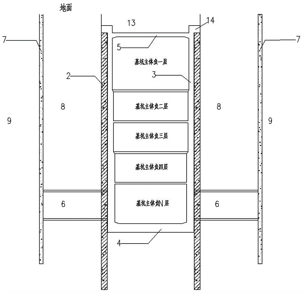 Multi-underground-diaphragm-wall combined stratum strengthening precipitation foundation pit enclosure structure