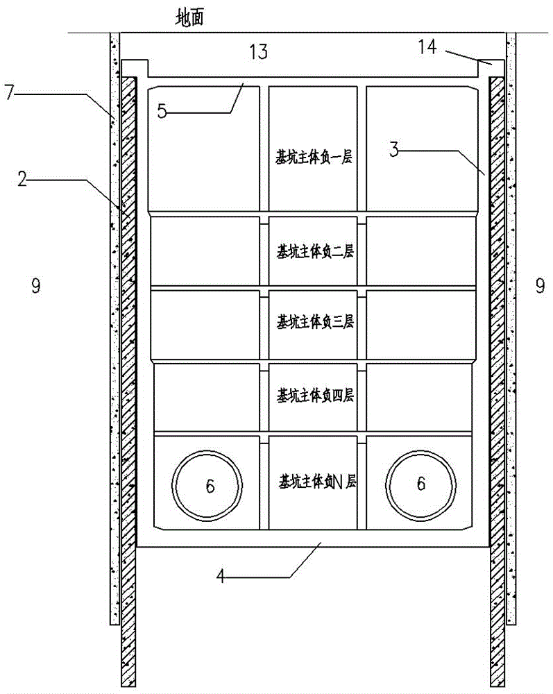 Multi-underground-diaphragm-wall combined stratum strengthening precipitation foundation pit enclosure structure