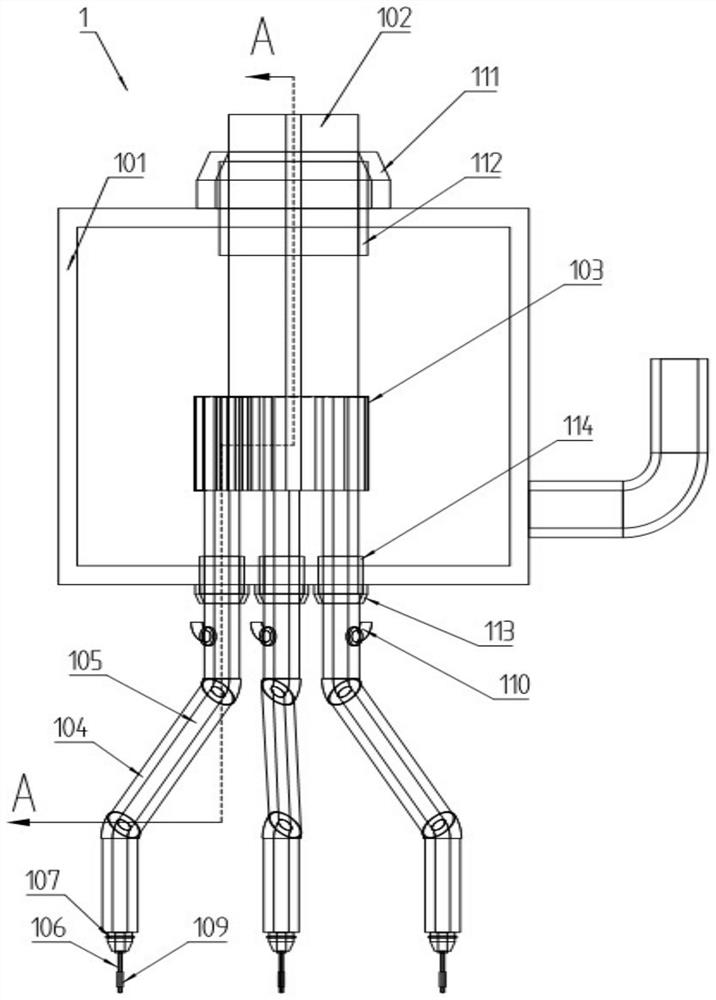 Group hole tube electrode electrolytic drilling and grinding integrated processing device and system