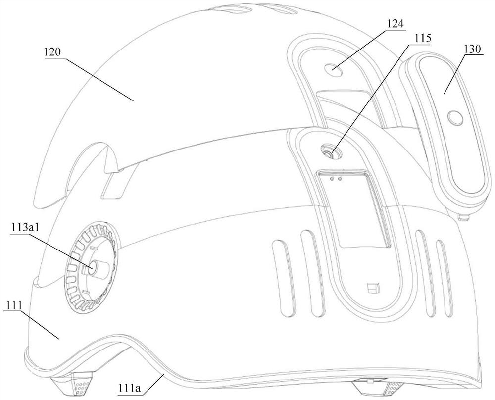 Helmet upper shell, helmet main shell and helmet