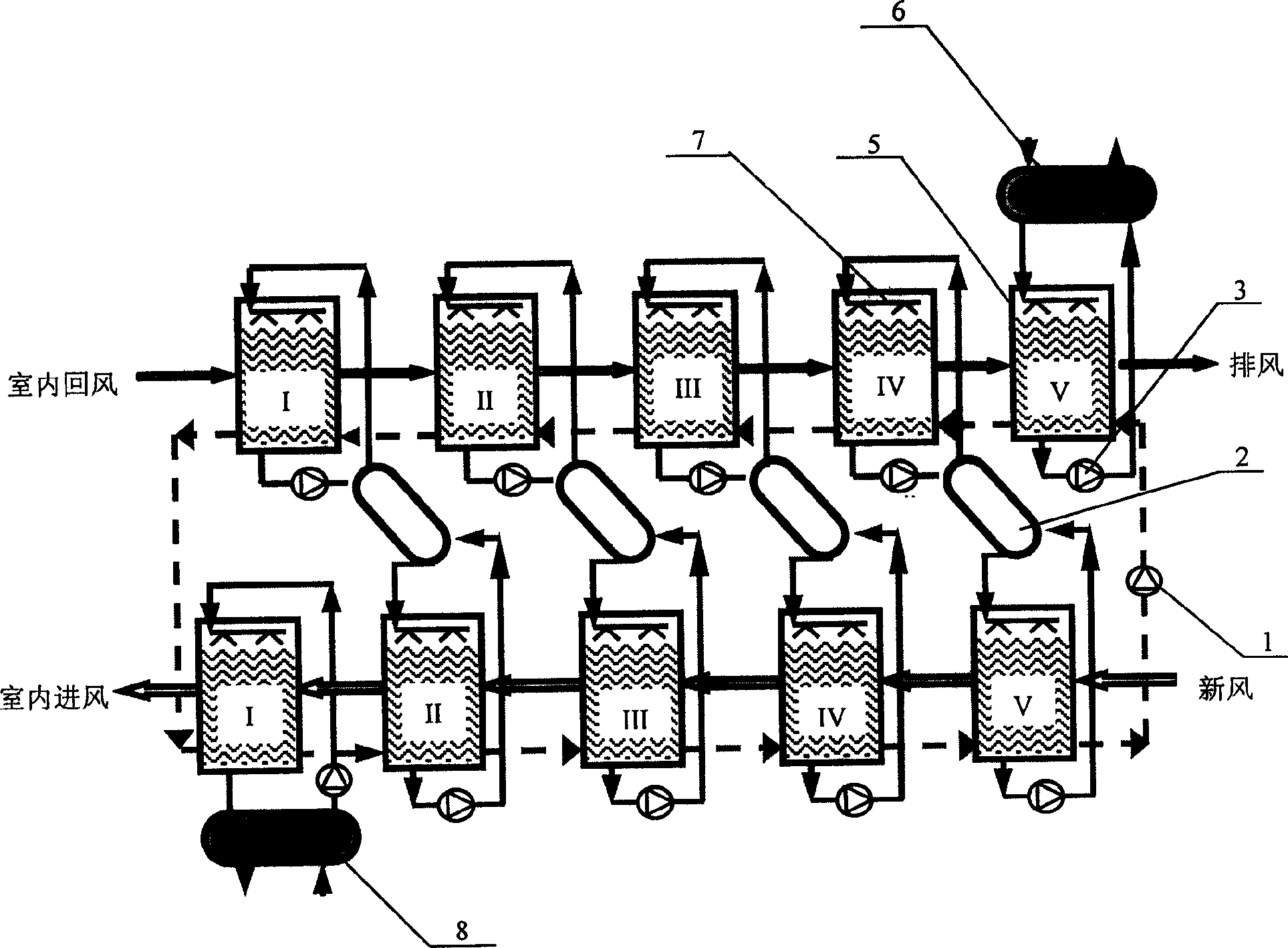 Fresh air air-conditioner with solution heat recoverer