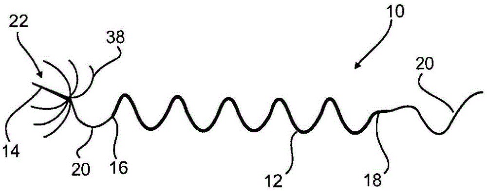 Surgical needle having a detachable tip body and a thread running inside