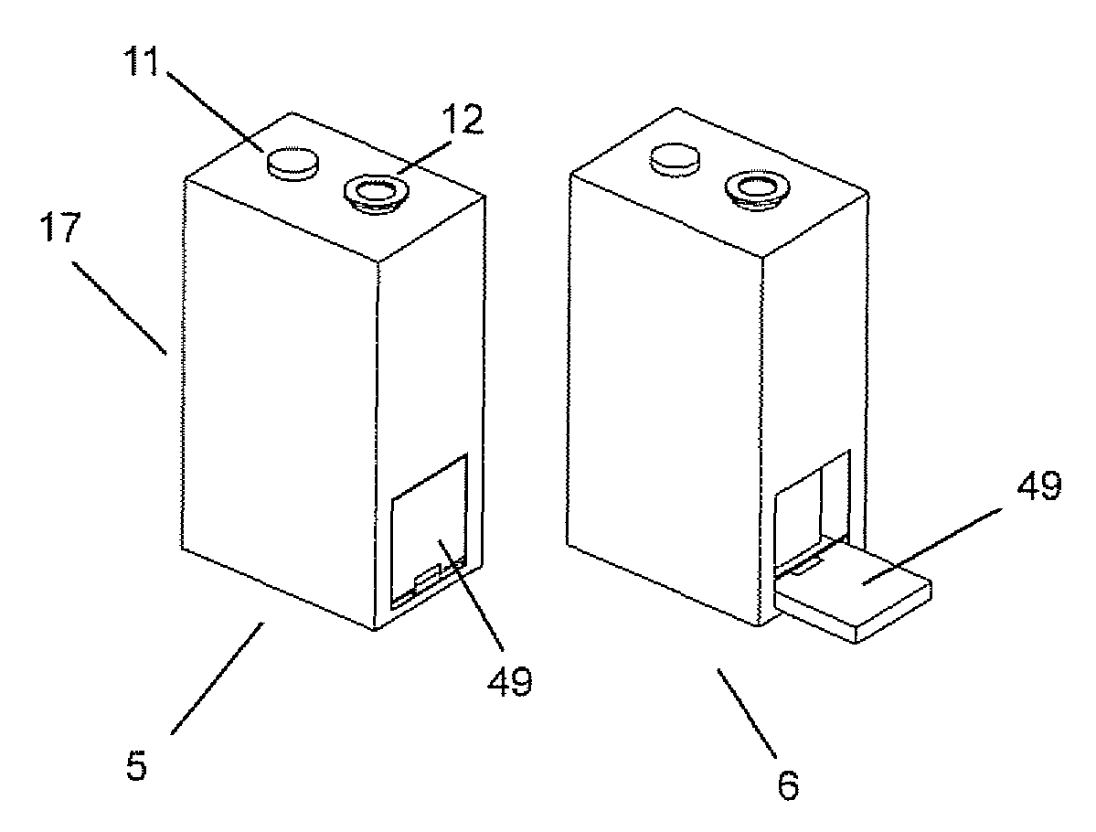 Rechargeable battery assembly with movable connector and power conversion circuitry