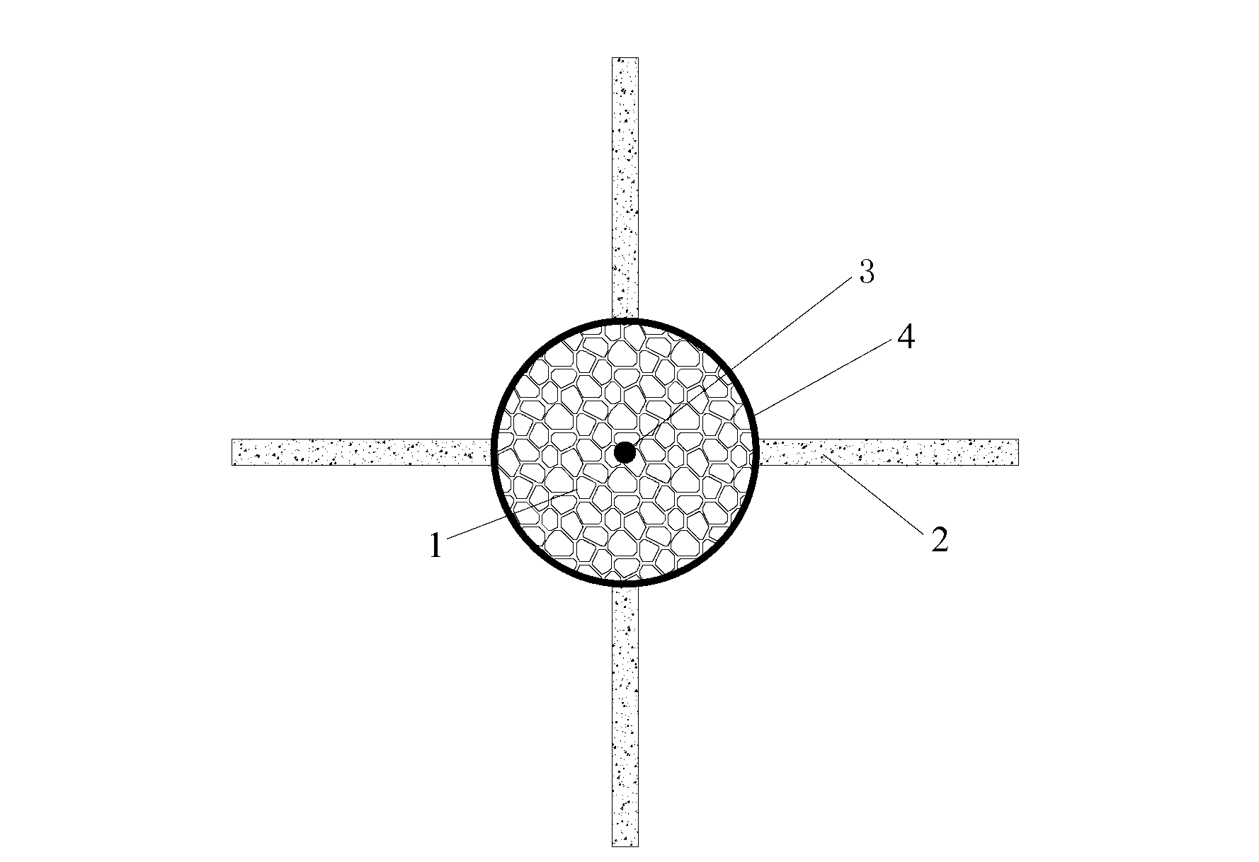 Post-grouting gravel pile with sand wall wing plates and construction method