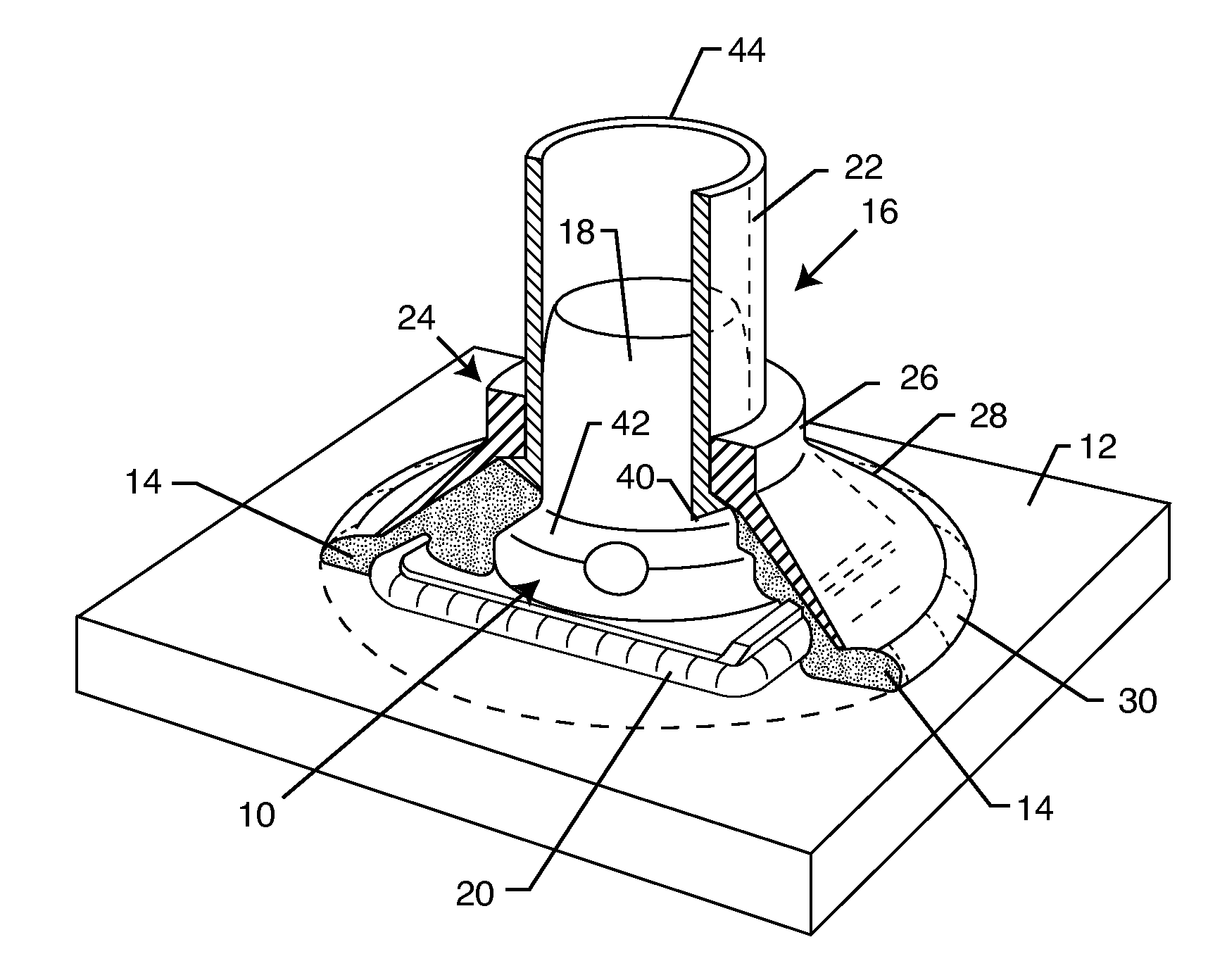 Sealant mold fixture for a domed cap