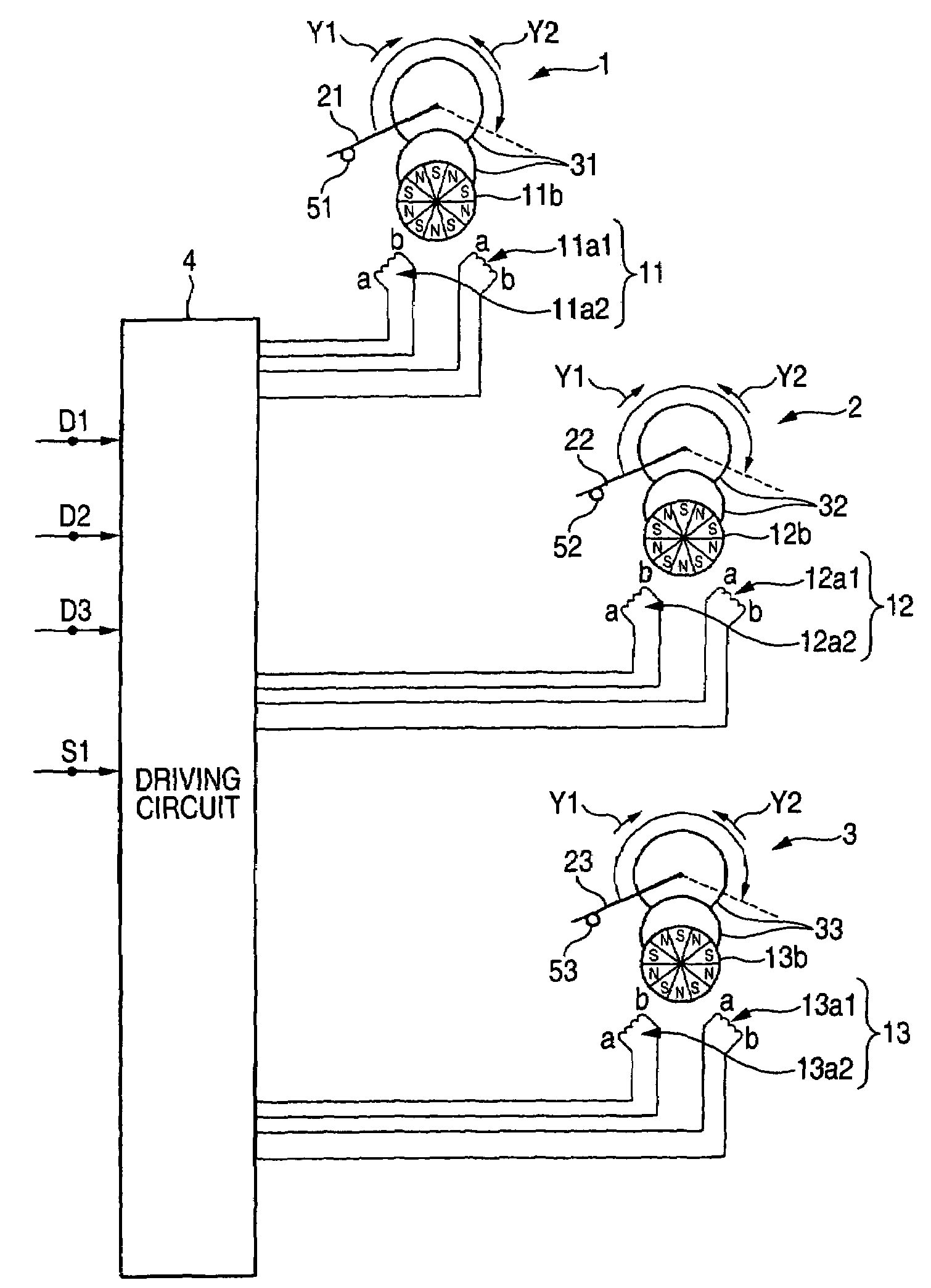 Drive device for stepper motor and indicating apparatus using the same