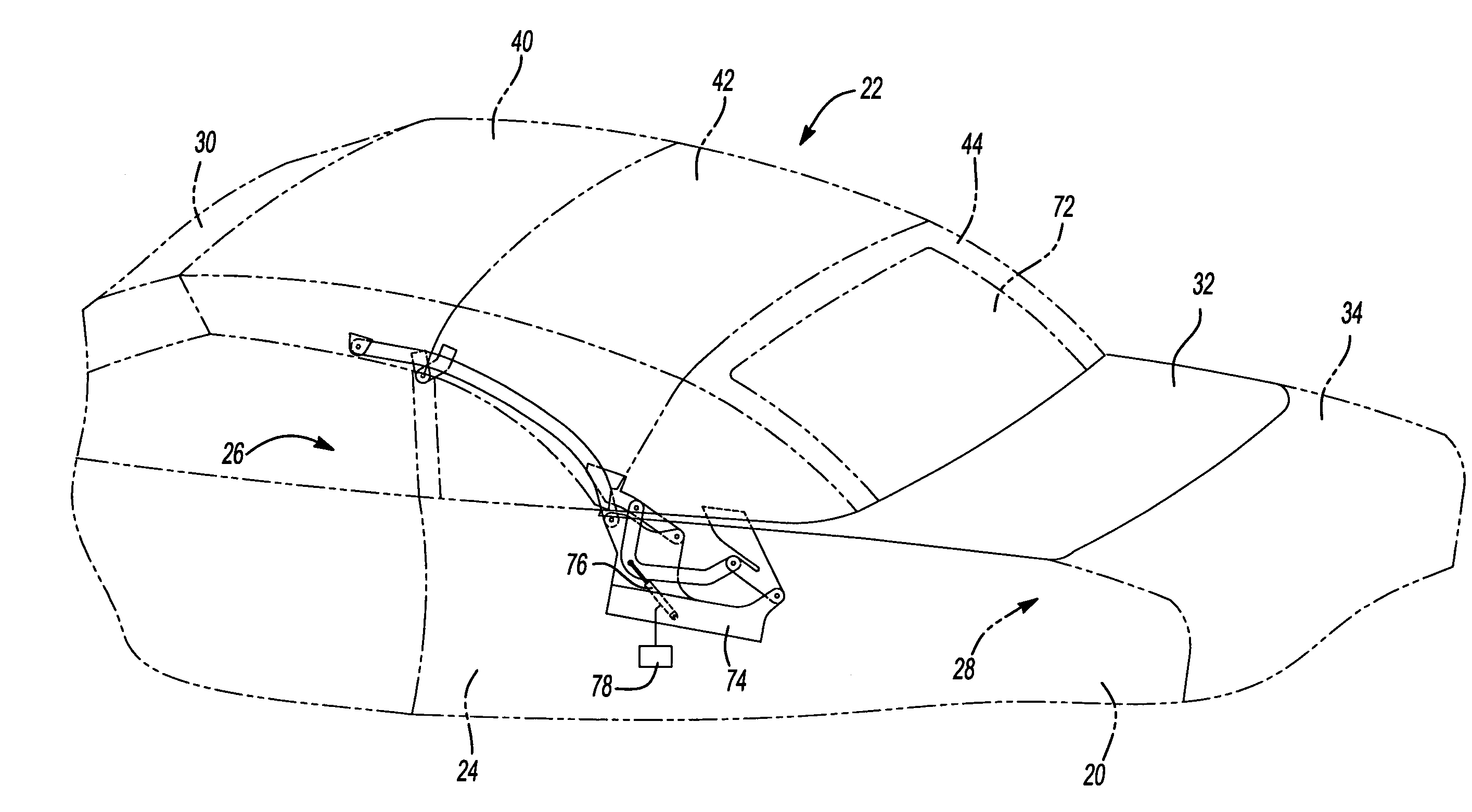 Convertible hardtop roof