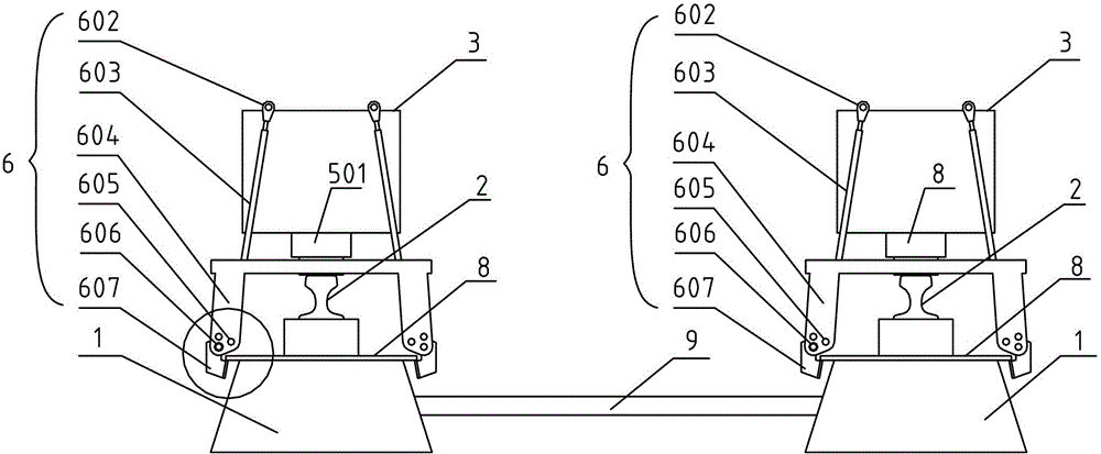 Train type translation leveling device and method