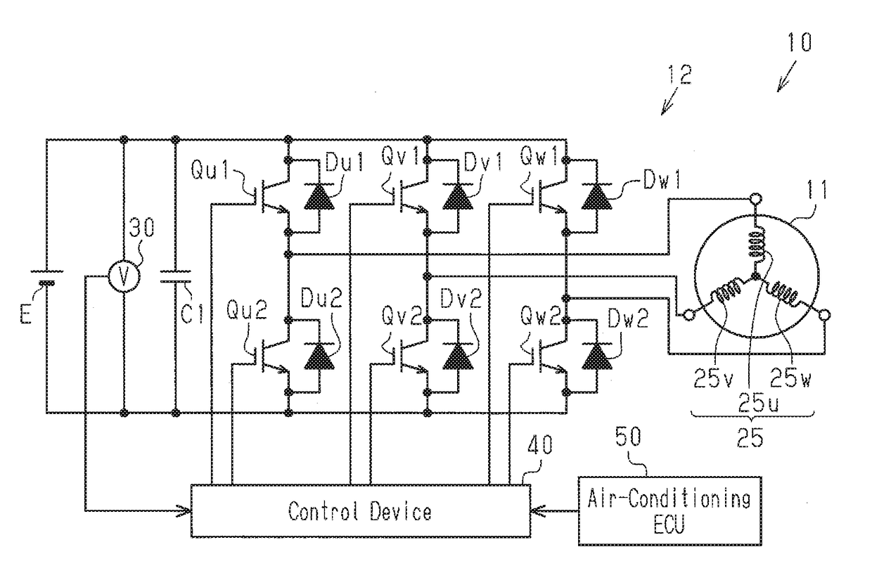 Method for controlling motor-driven compressor configured to be installed in vehicle