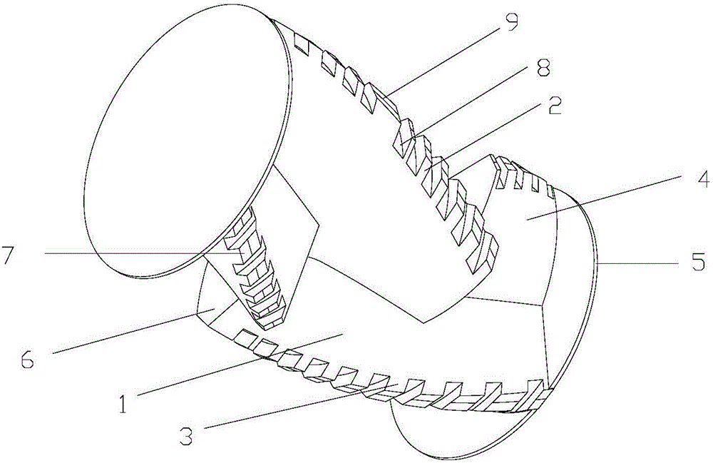 Six-ridge serrated dynamic variable-gap internal mixer rotor