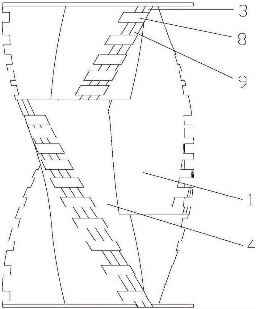 Six-ridge serrated dynamic variable-gap internal mixer rotor