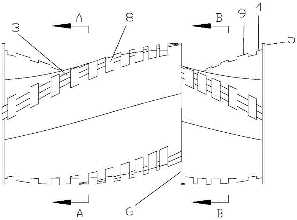 Six-ridge serrated dynamic variable-gap internal mixer rotor