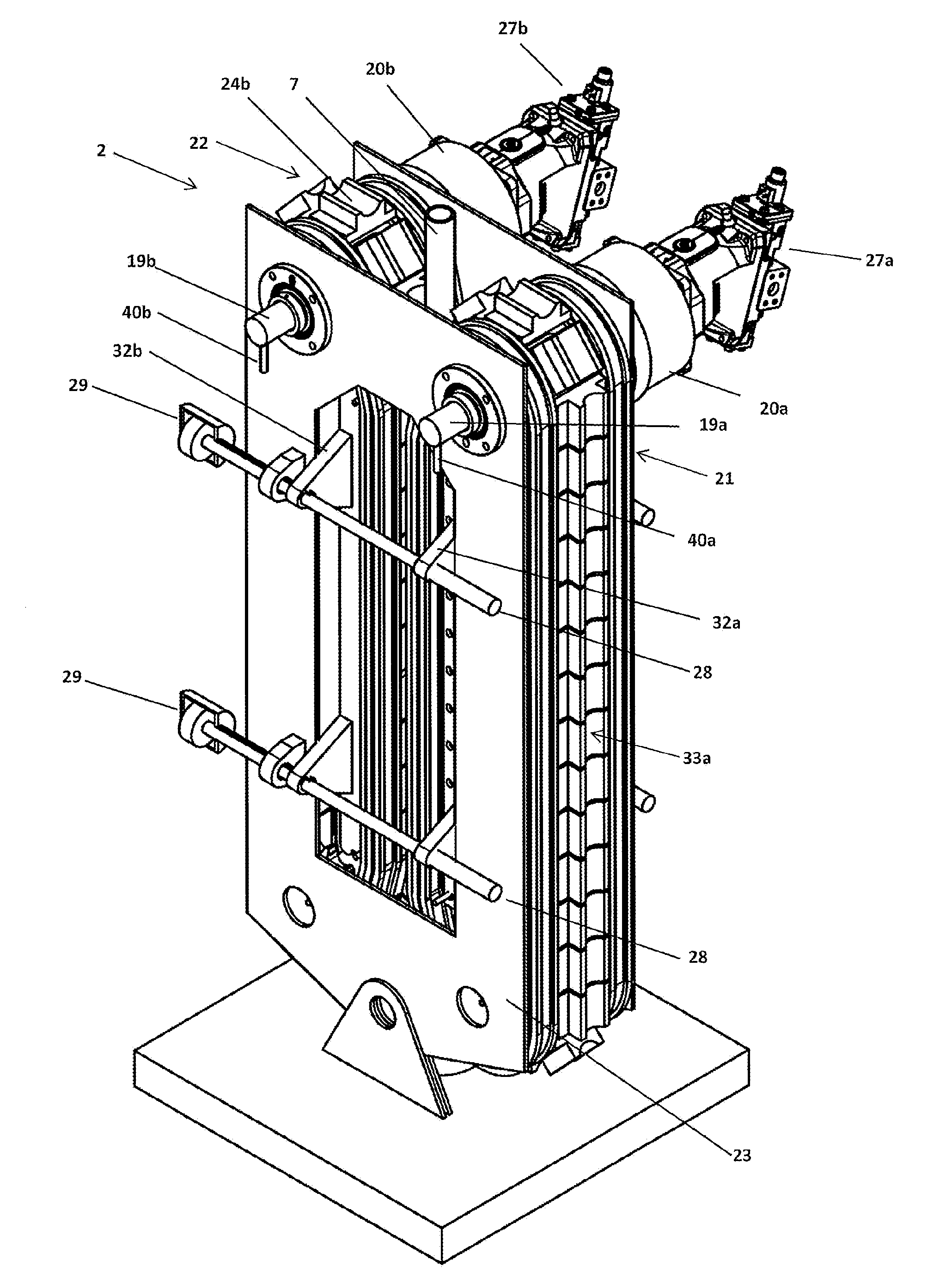 Injector head chain synchronization device