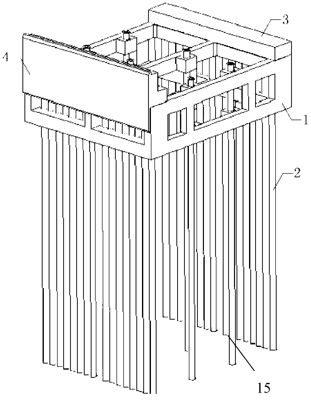 Frame wall pile type wharf