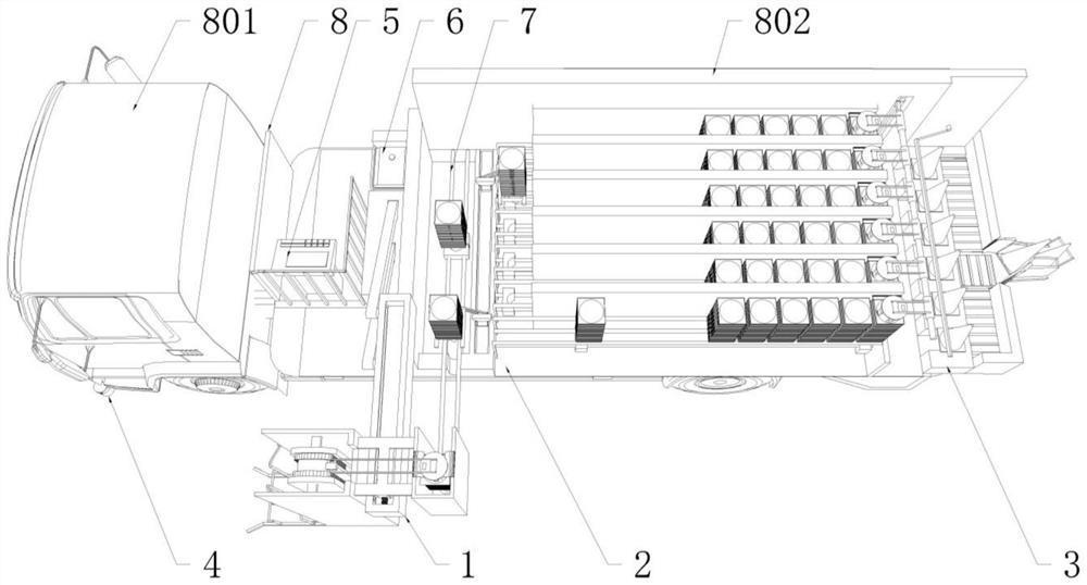 Traffic cone barrel full-automatic folding and unfolding storage vehicle and method