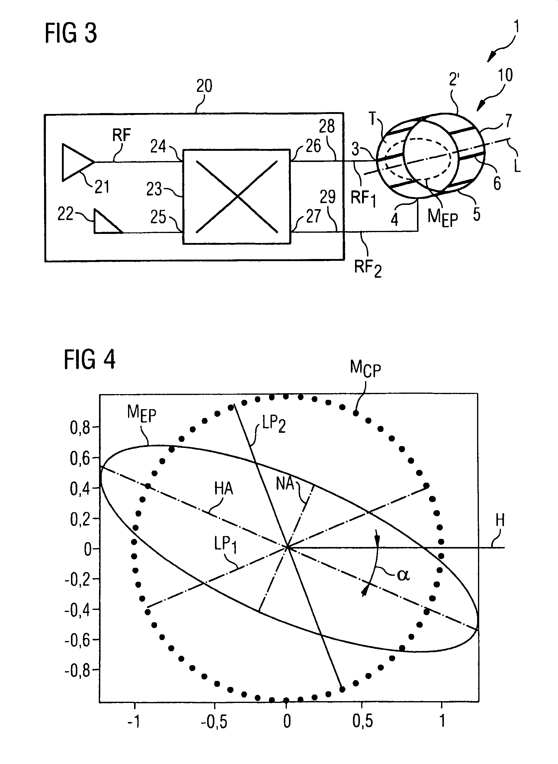 Magnetic resonance whole body antenna system, elliptically polarized with major ellipse axis tilted/non-horizontal at least when unoccupied by an examination subject