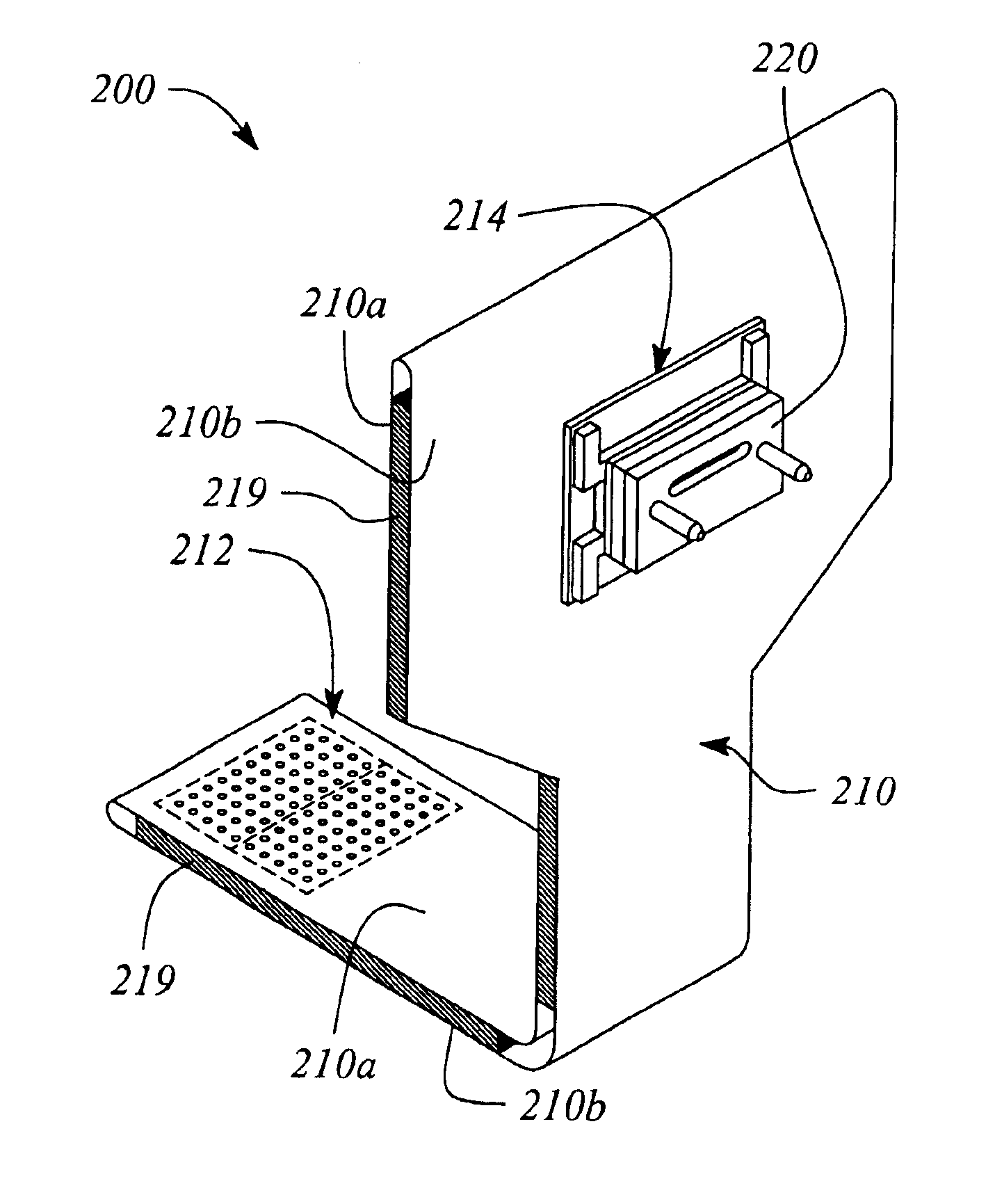 Folded flex circuit interconnect having a grid array interface