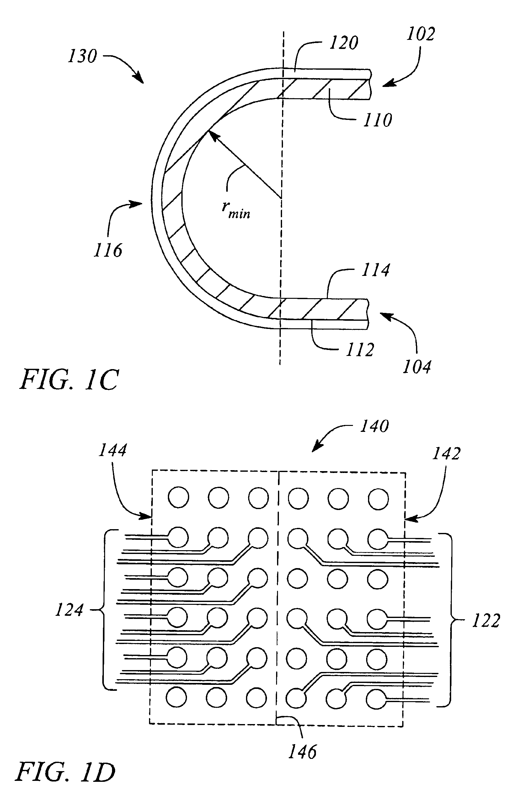 Folded flex circuit interconnect having a grid array interface