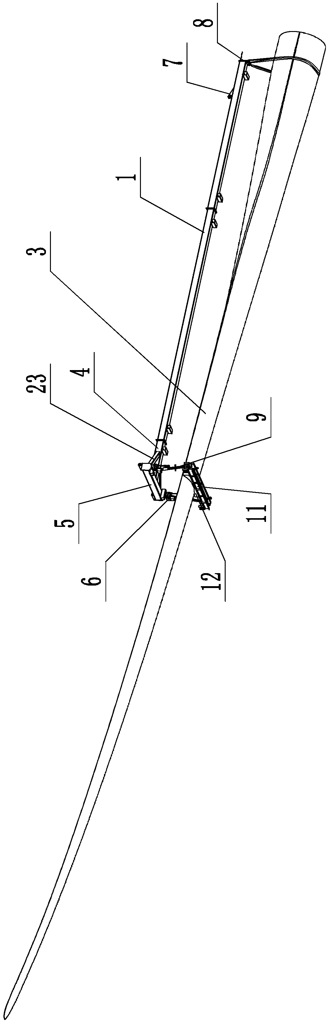 Hoisting tool for single blade of wind turbine generator system and hoisting method