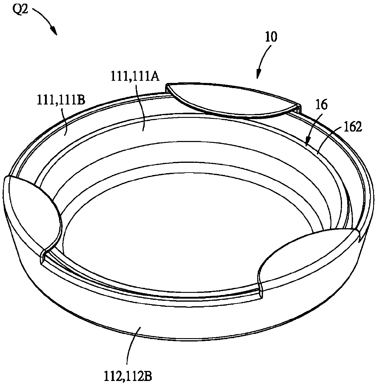 Supporting structure for folding container