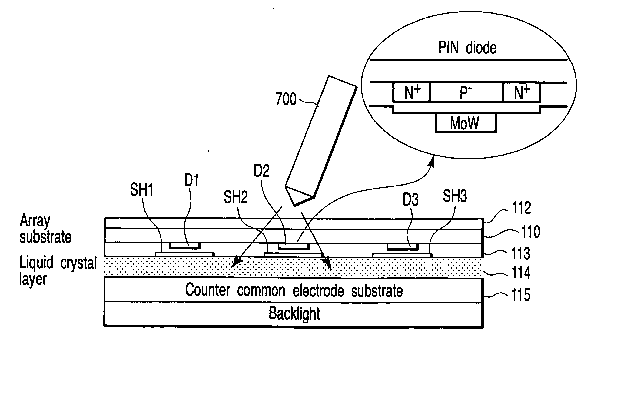 Display device with built-in sensor