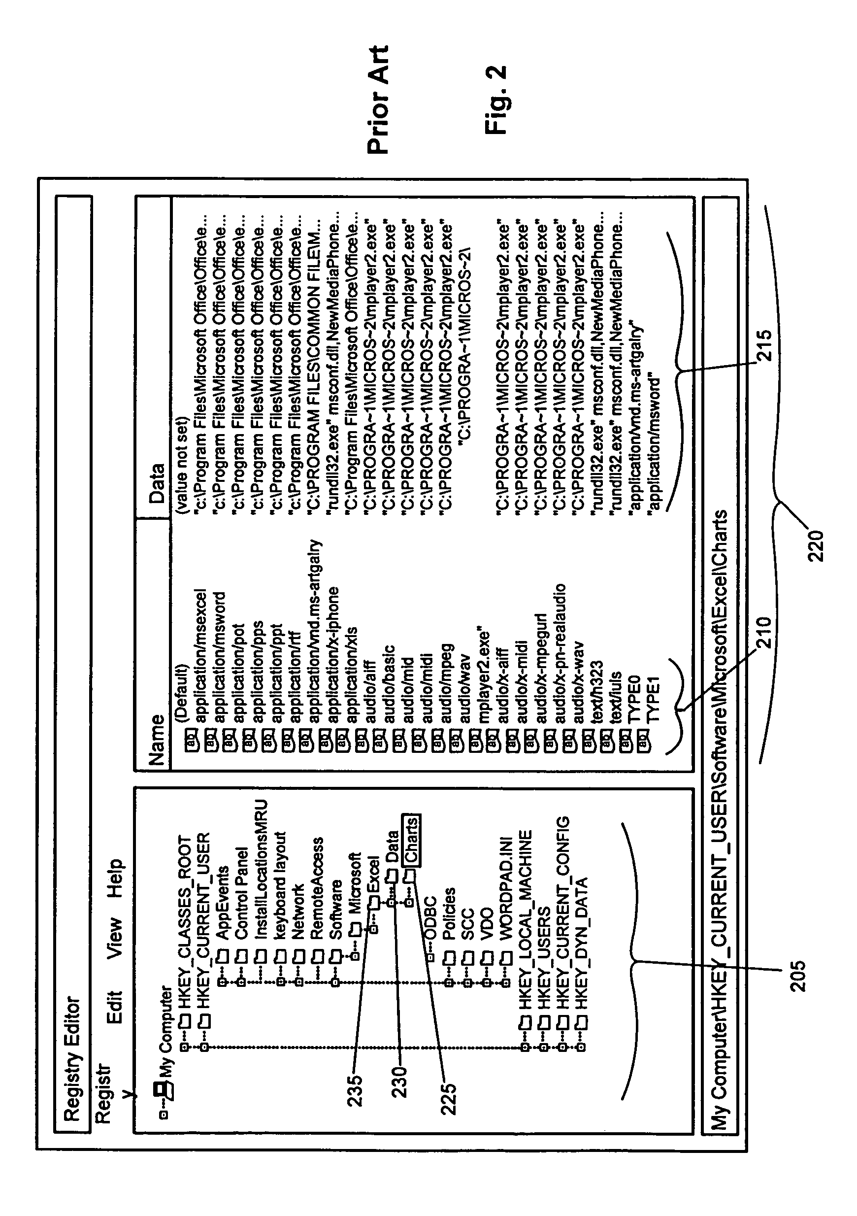 System and method for retrieving registry data