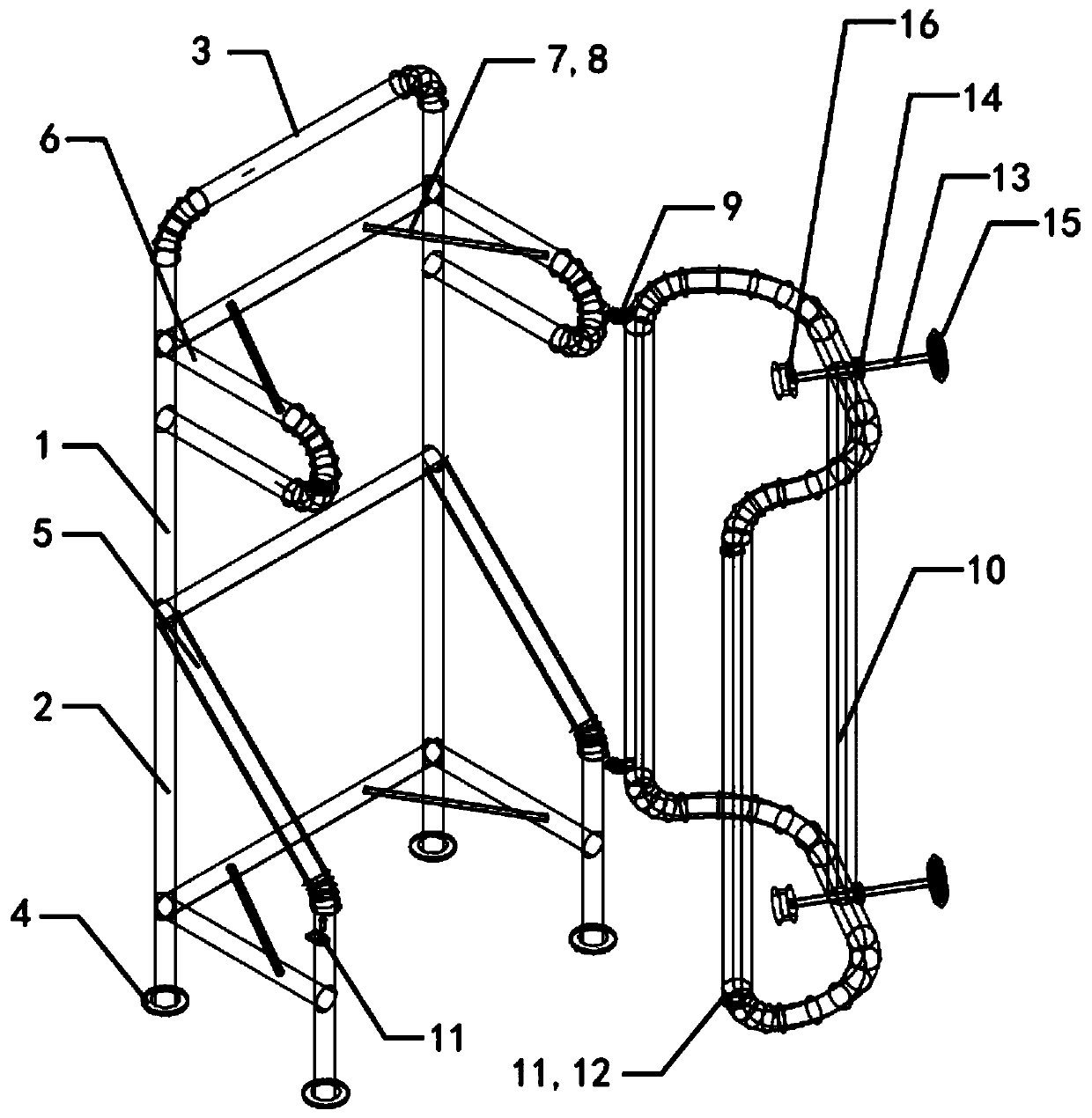 Adjustable cart type fire extinguisher fixing bracket