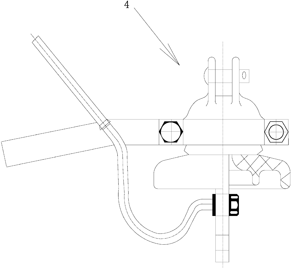 Overhead lightning protection double conductor insulated grounding wire capable of melting ice