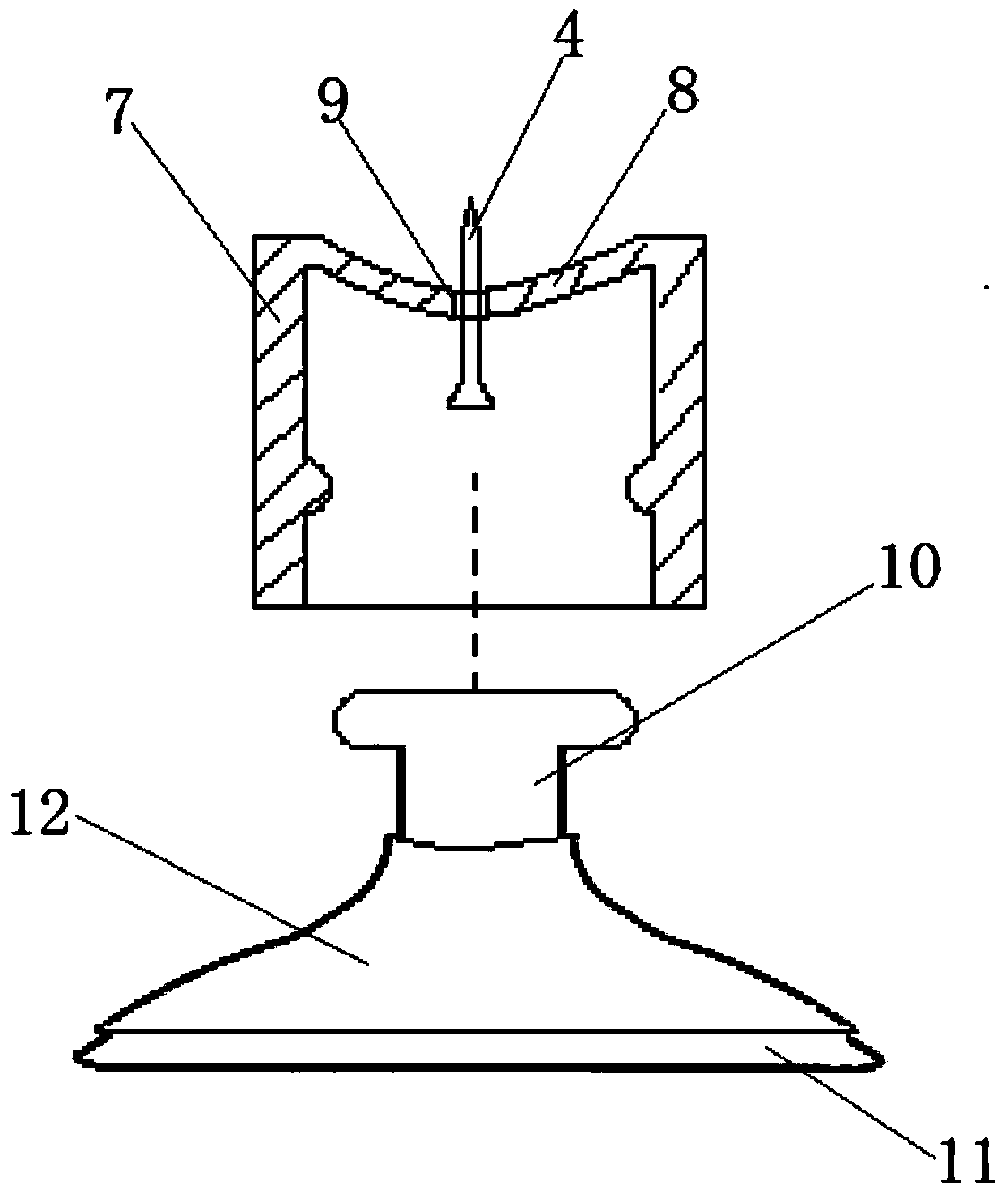 Sucker device for waterproof board construction and tunnel waterproof board construction method