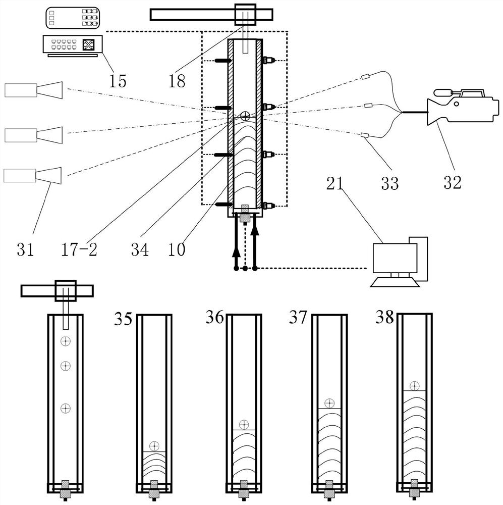 Device for measuring velocity and structure of detonation wave under action of liquid drops and control method thereof