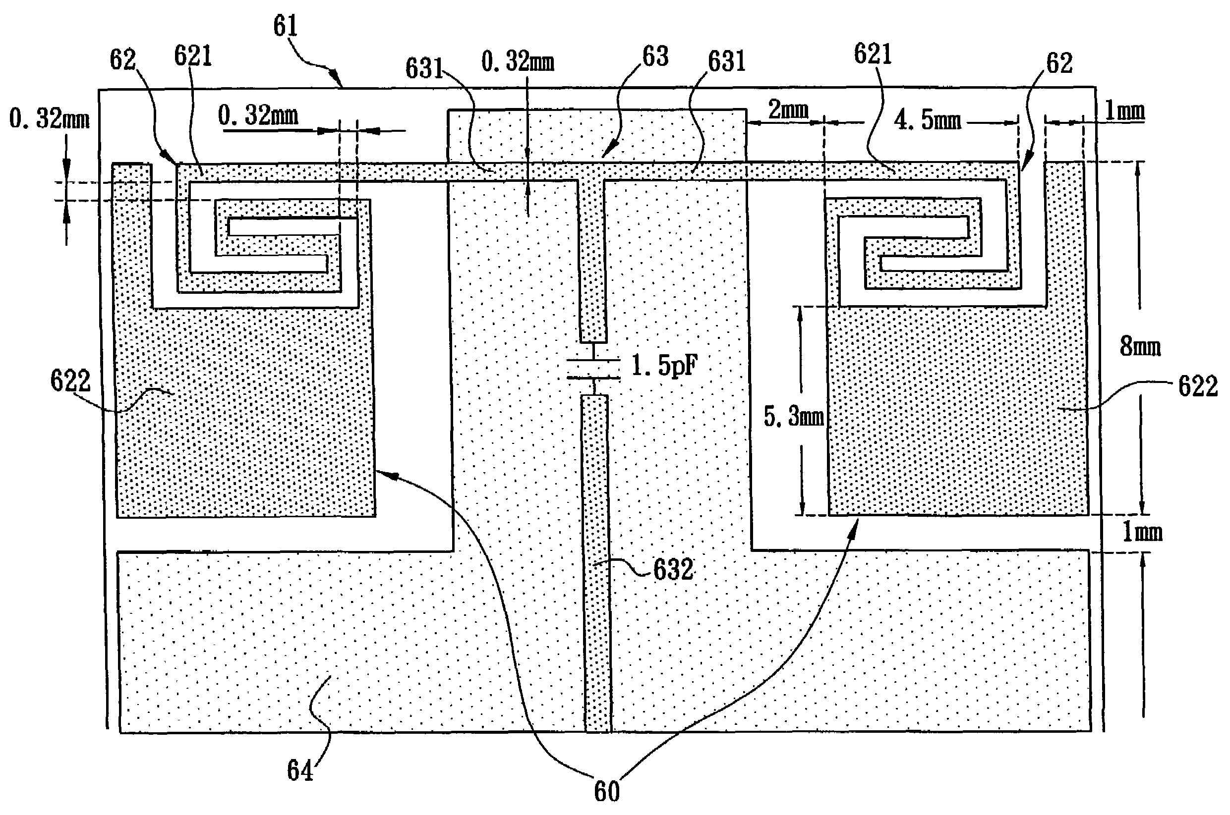 Antenna array of printed circuit board