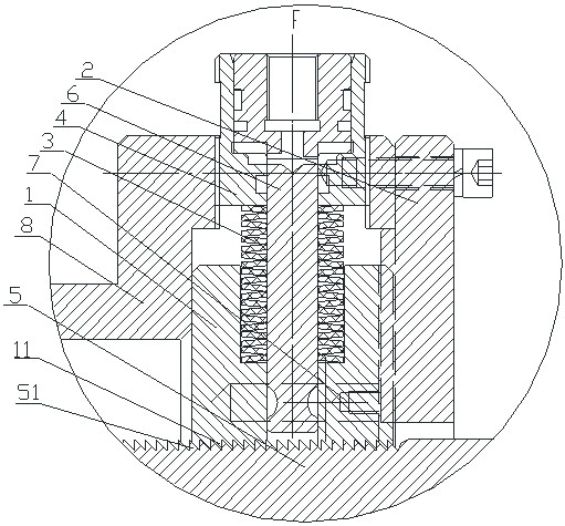 A follow-up self-locking hydraulic reset mechanism for a follow-up self-locking booster hydraulic cylinder