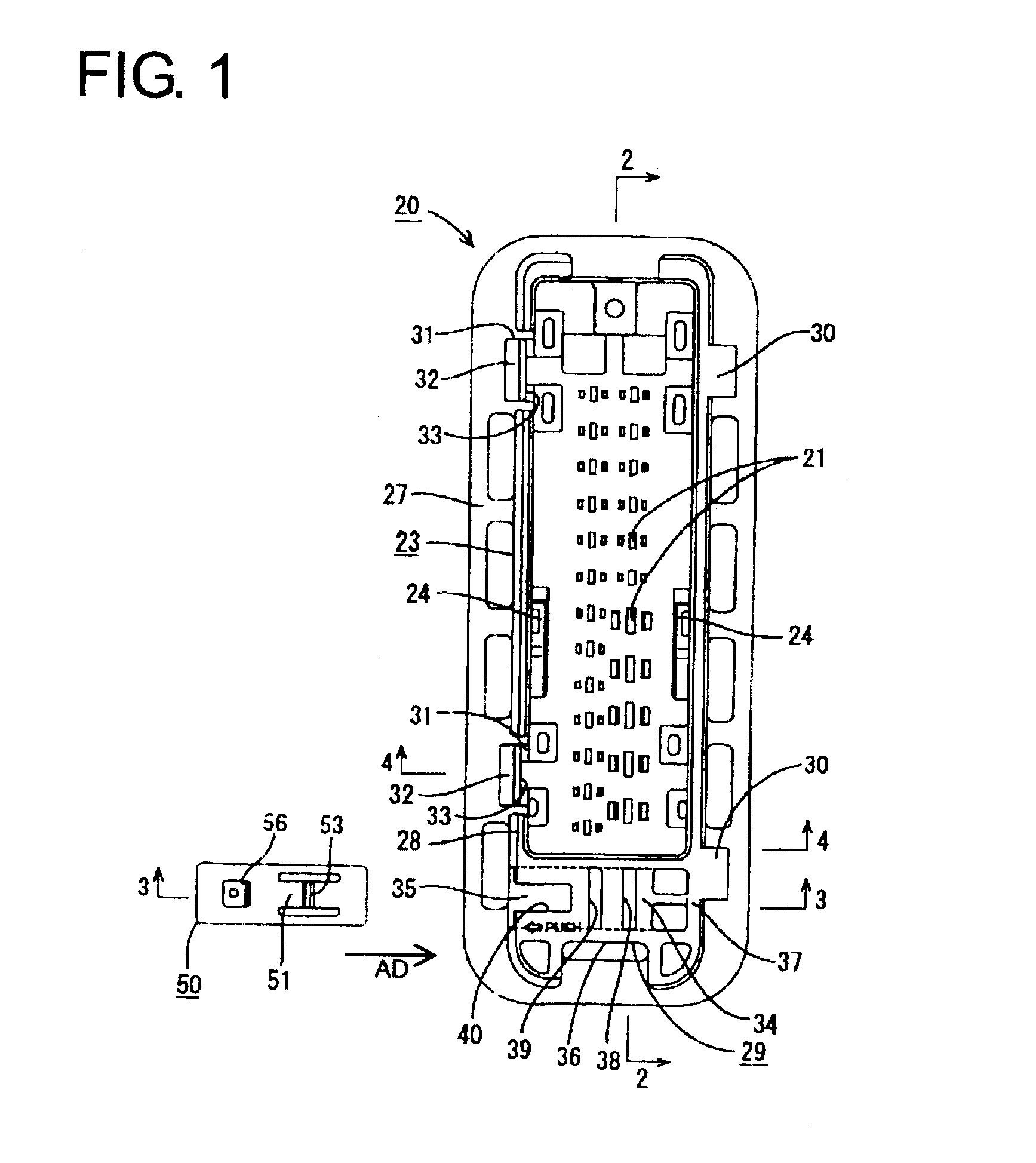 Connector and method of mounting a connector housing on a panel