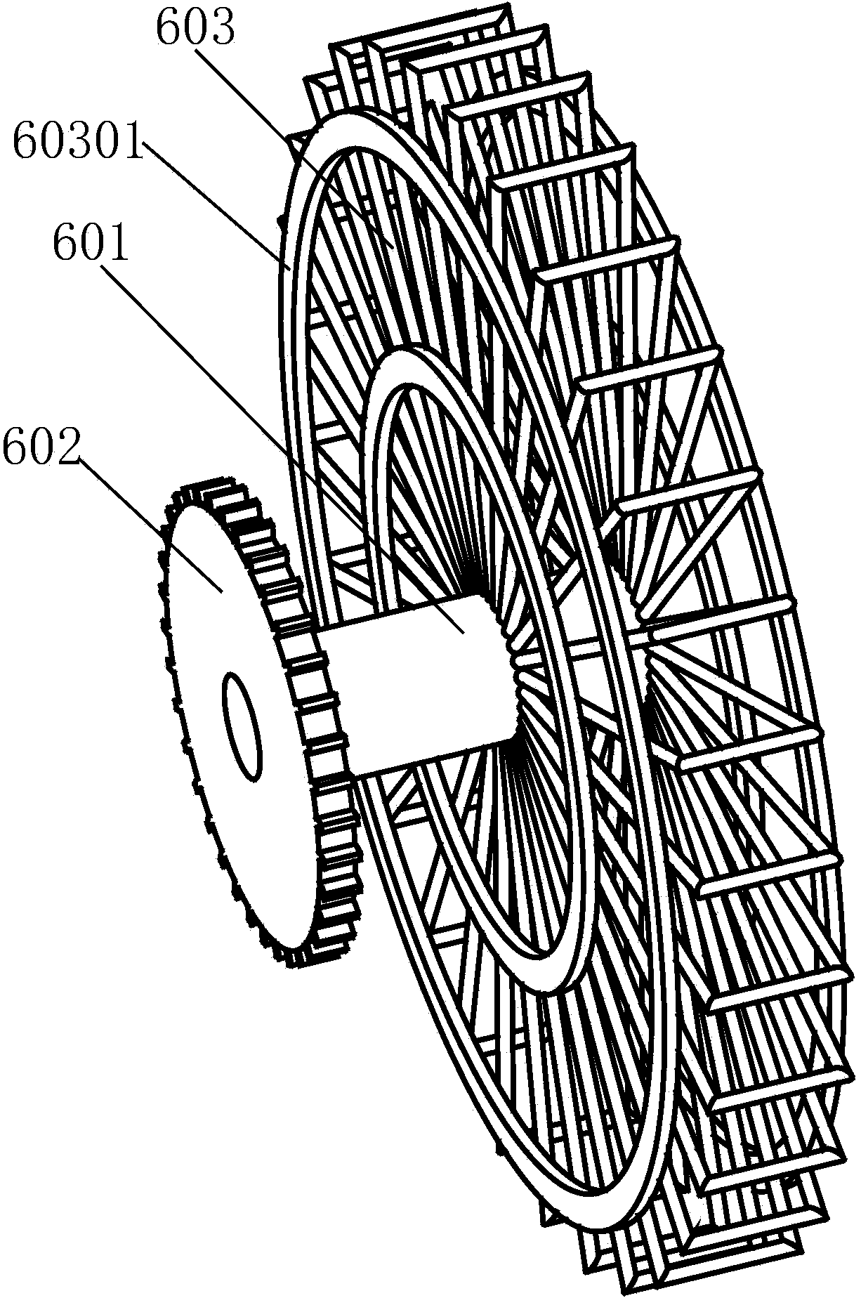 Tread type flattening device