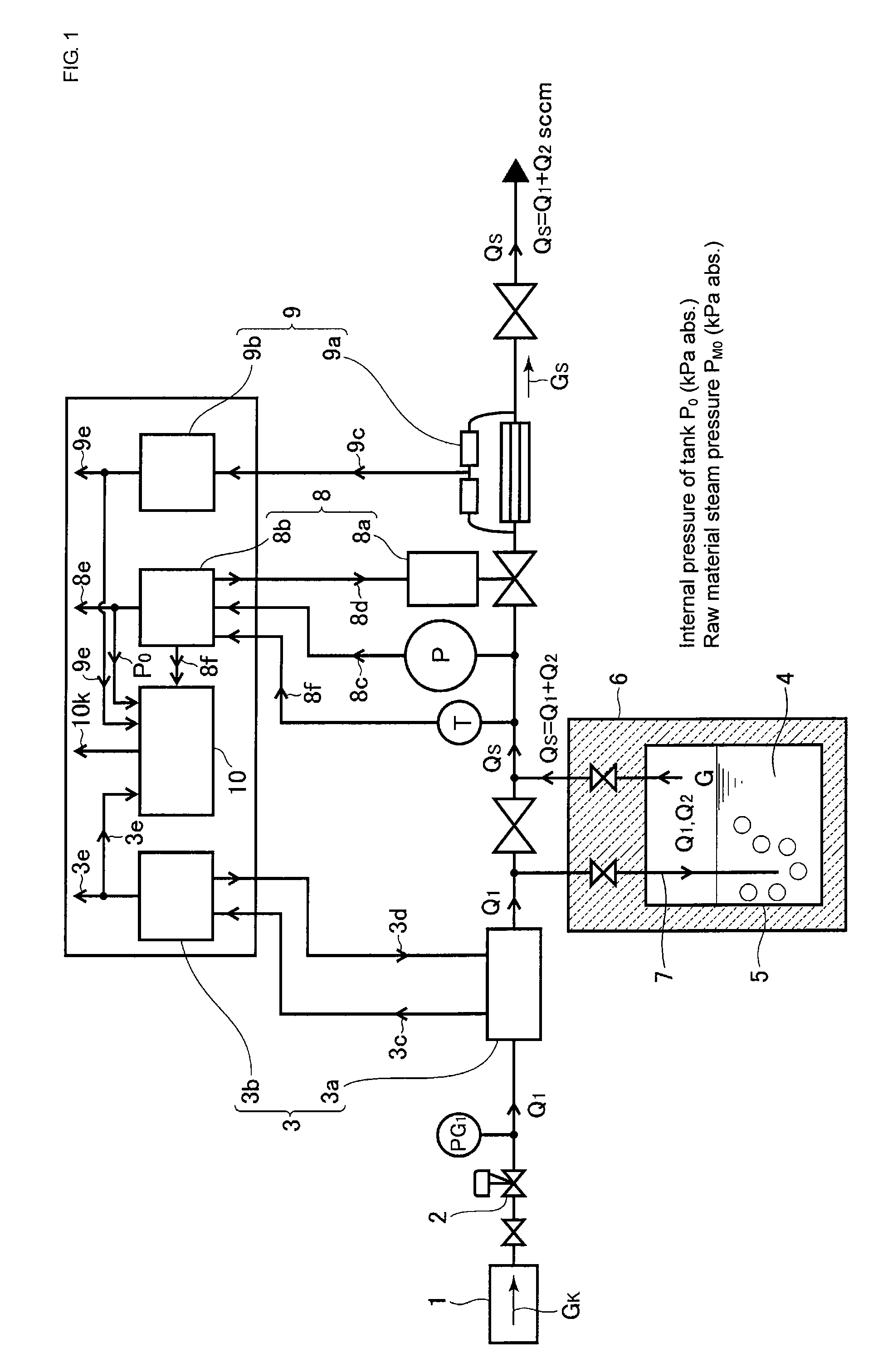 Raw material vaporizing and supplying apparatus equipped with raw material concentration