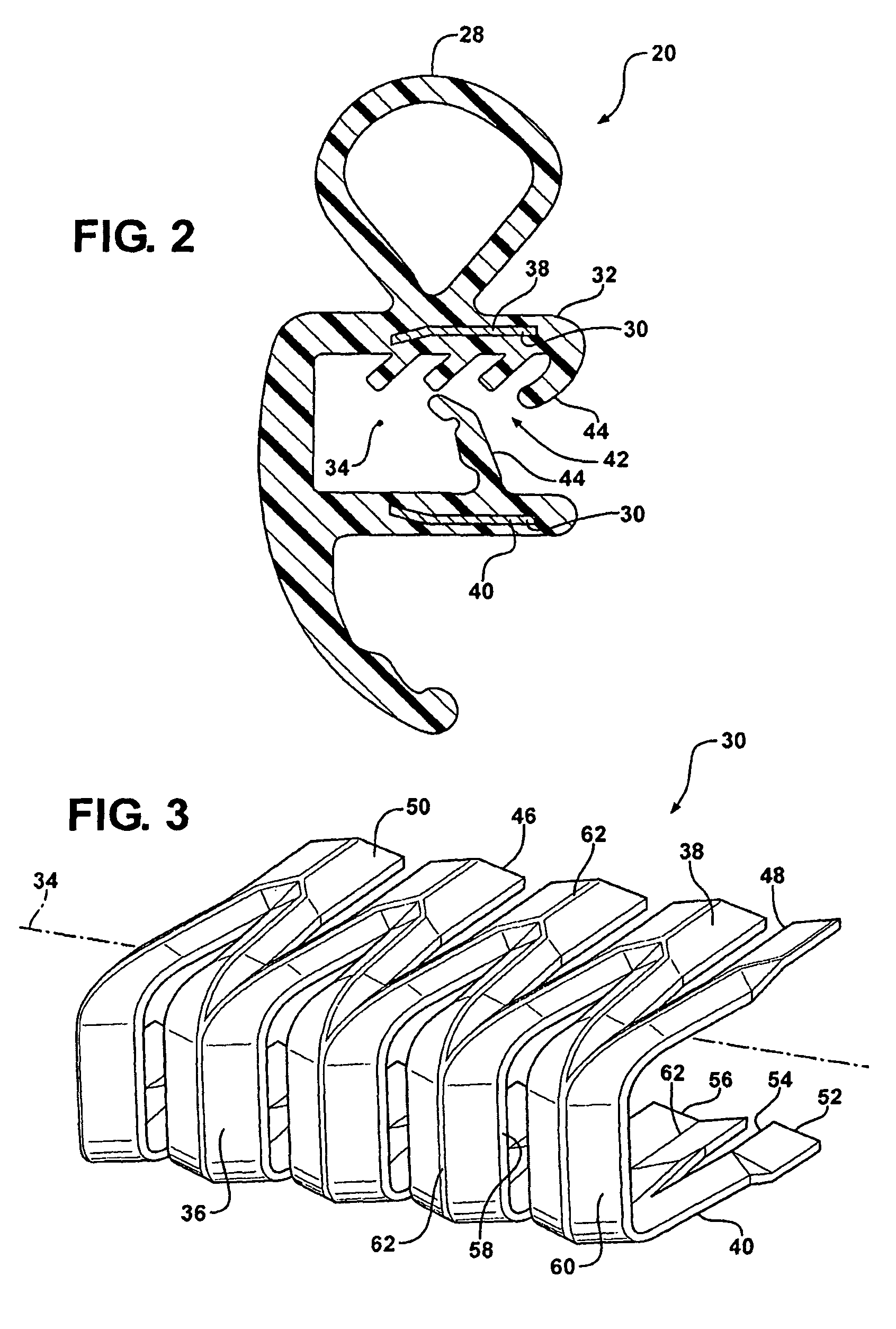 Mechanically stiffened weatherseal carrier