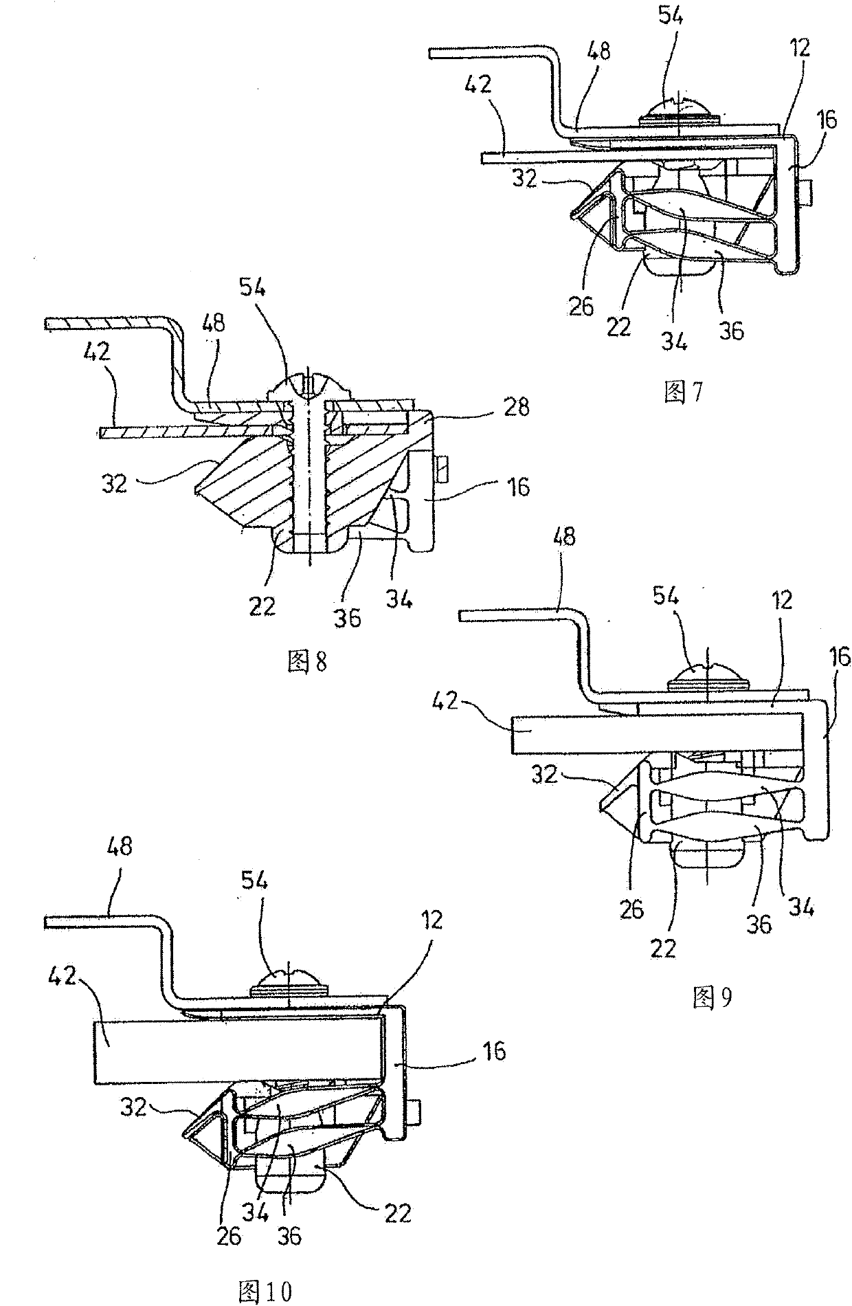 Device for connecting two components