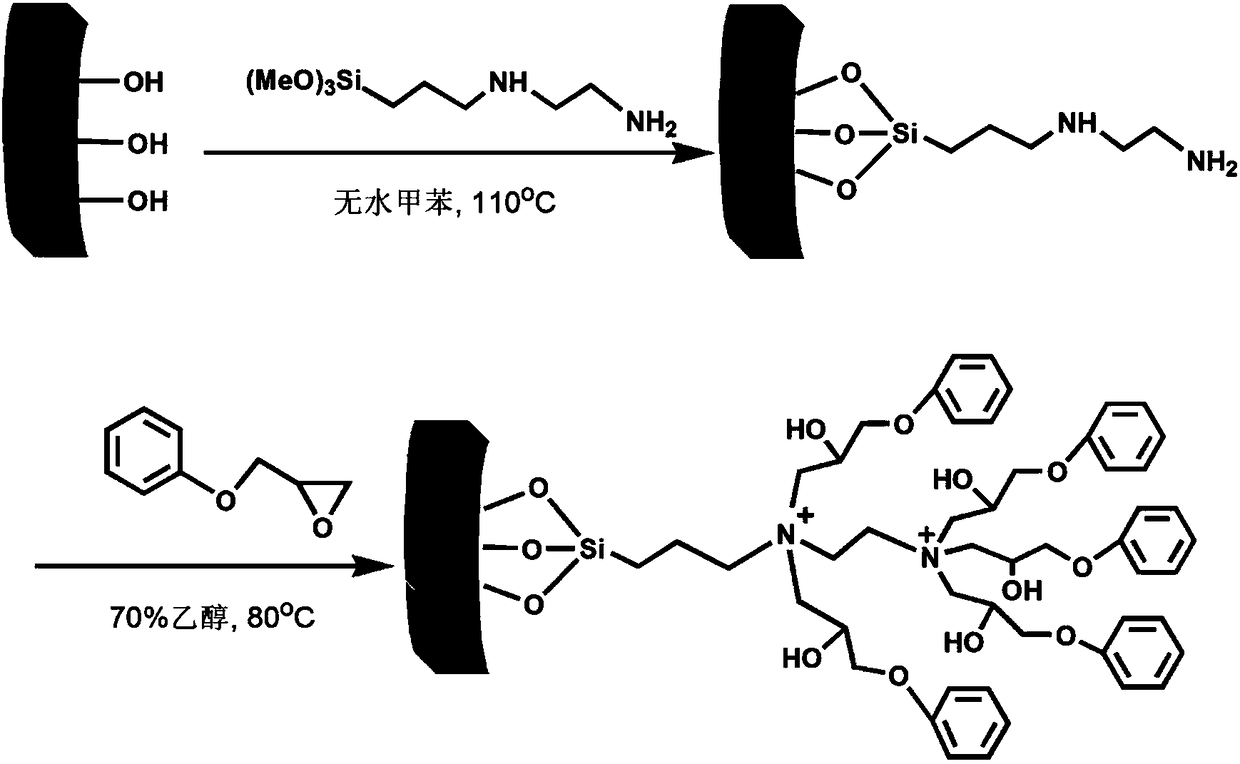 Multifunctional mesoporous silicone solid-phase extraction agent and preparation method and application thereof