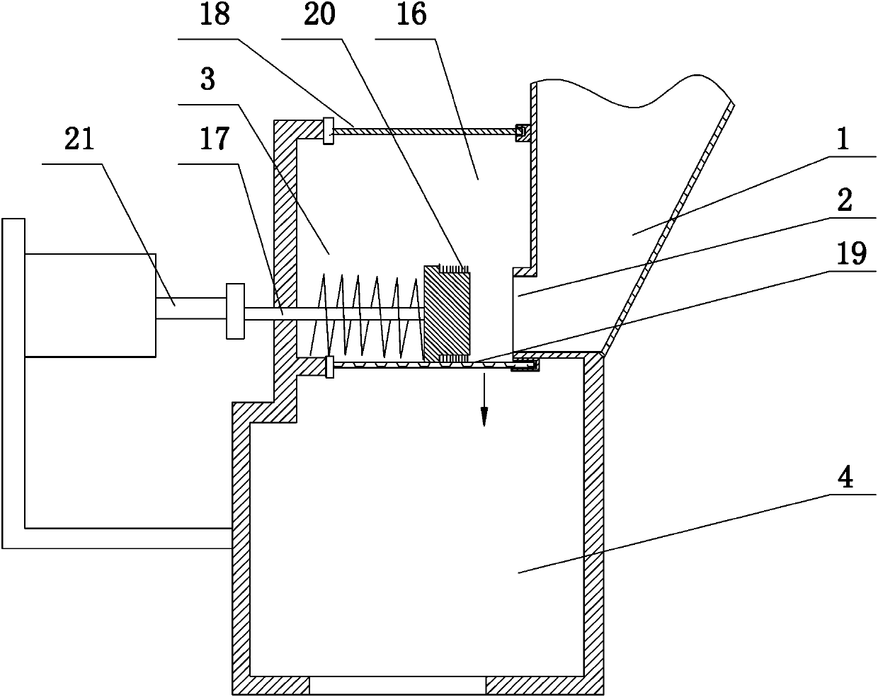 Rice dumpling raw material discharging mechanism