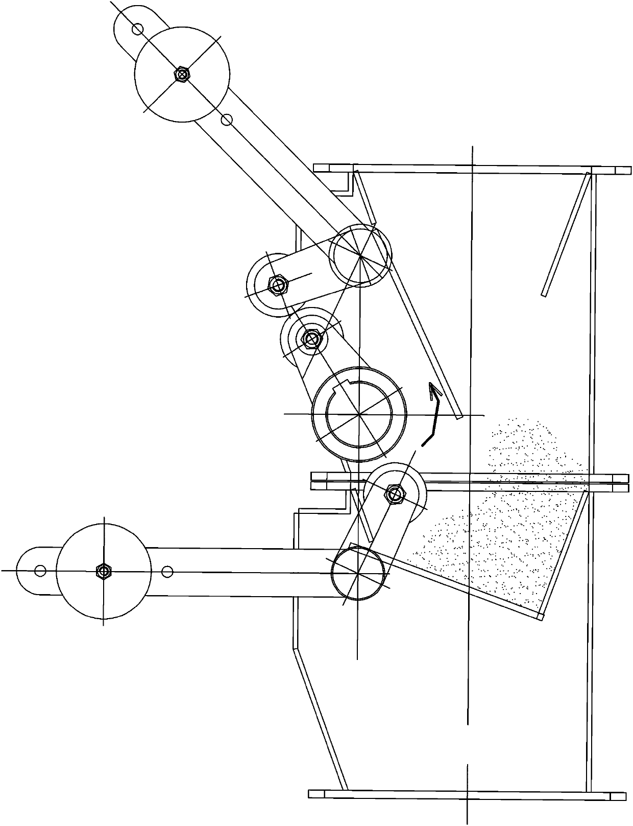 Rice dumpling raw material discharging mechanism