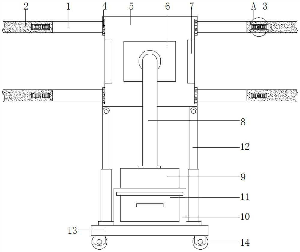 Building wall pipeline laying grooving equipment