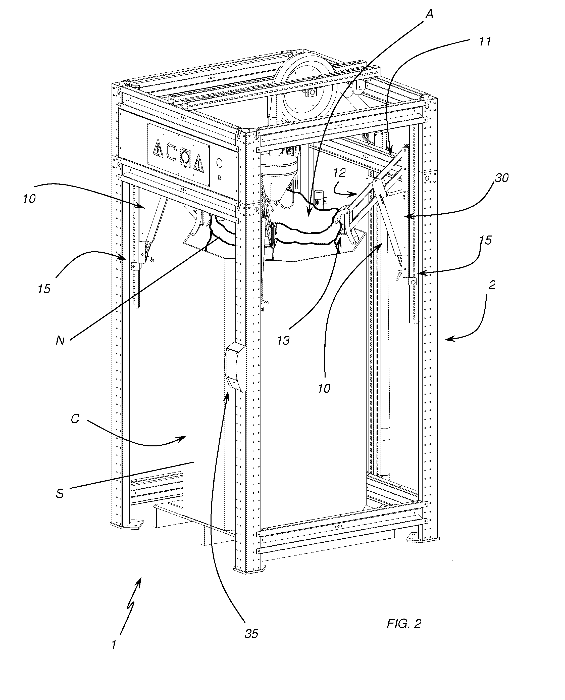 Emptying device for storage containers of granular materials or the like