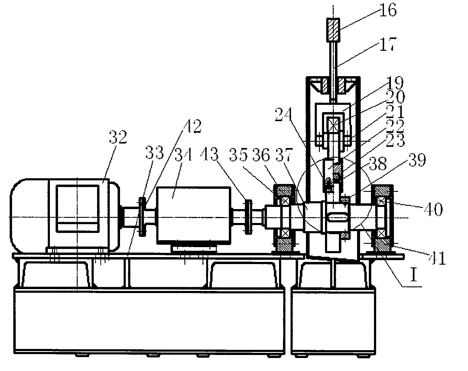 On-line measuring and testing machine for radial sliding bearing friction and wearing