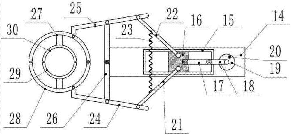 Detaching device for rotating shaft of steel casing motor with clamping function