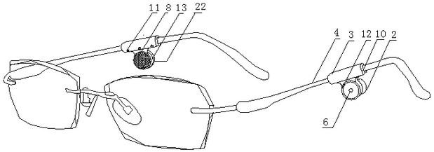 Mirror type graphene intelligent bone conduction hearing aid