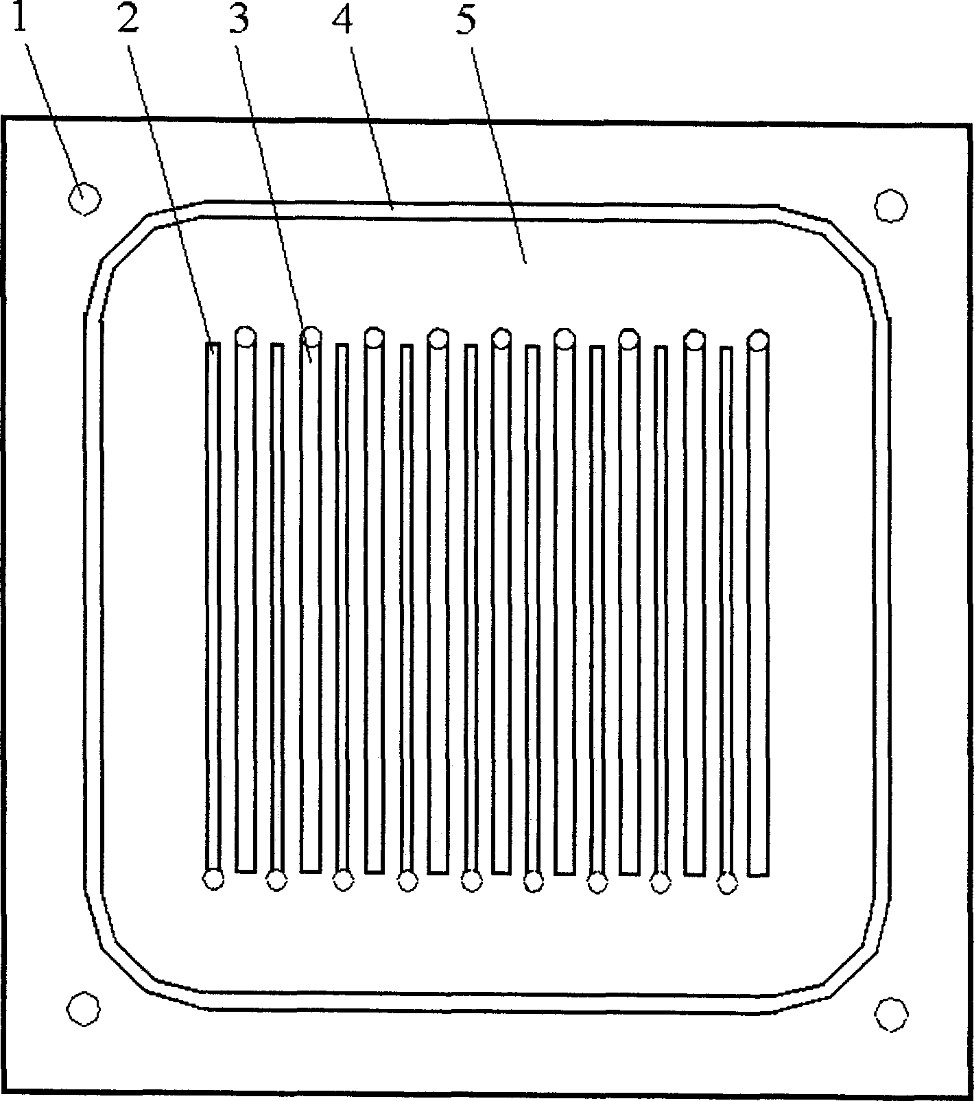 Asymmetric interlaced flow passage double pole plate of proton exchange membrane fuel cell